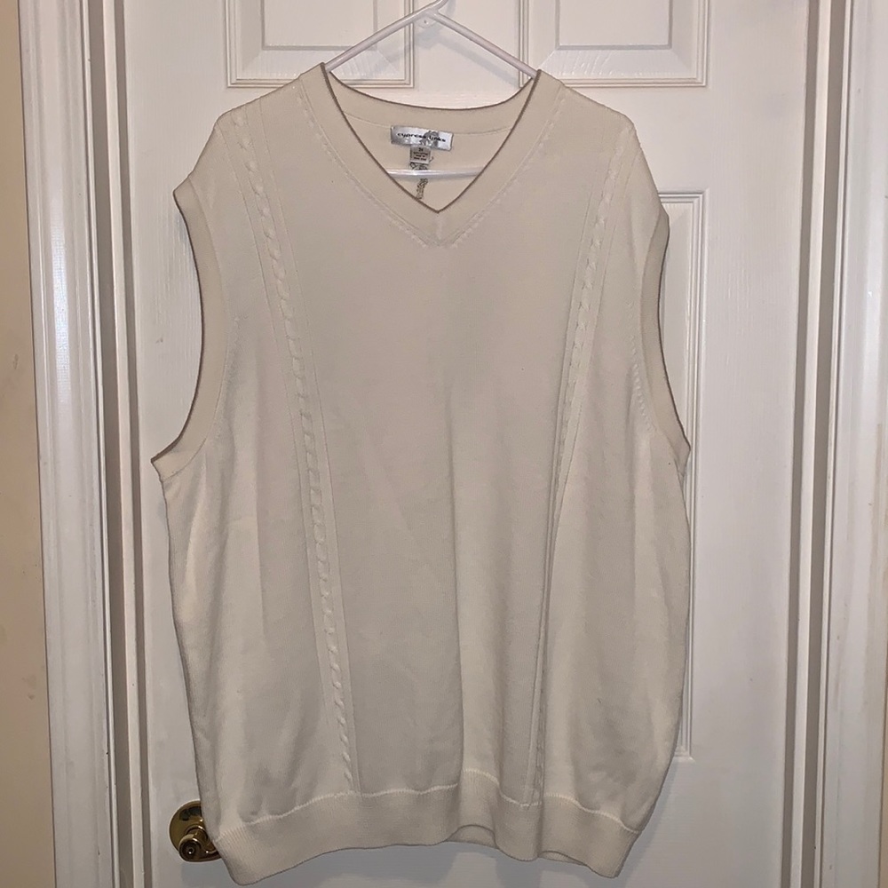 cypress links V Neck Sleeveless Cotton Business Casual Professional Vest Sz 3X